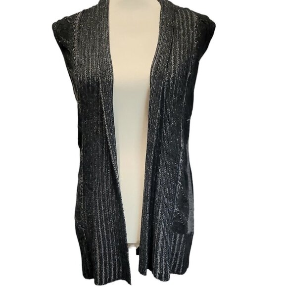 Material Girl Charcoal Long Sleeveless Cardigan Size Small - Picture 1 of 11